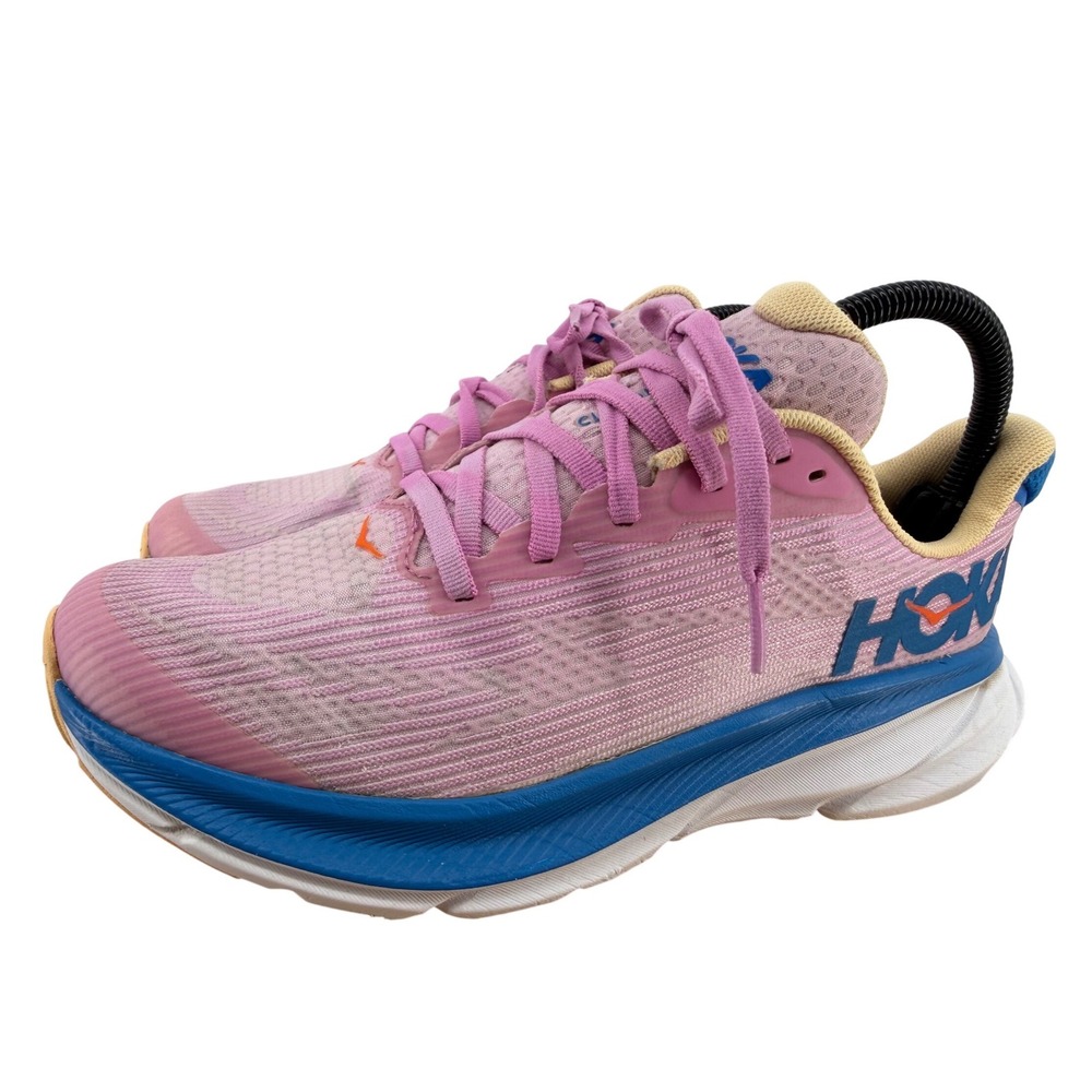 Hoka Clifton 9 Youth Running Shoes Pink Blue Orange 1131170 CSLC Kids Size‎ 6Y